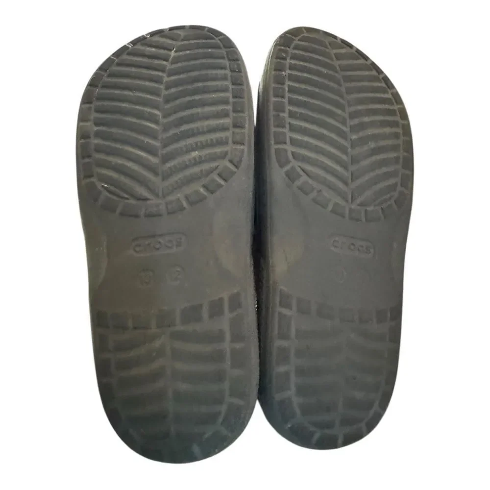 Crocs Classic Black Slide Sandals w/ Jibbitz Charms 10